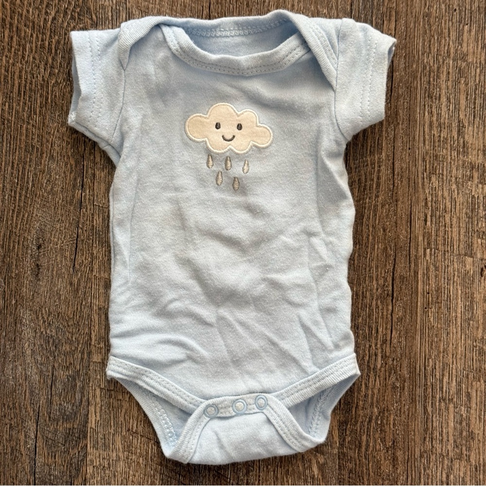 Light Blue Baby Onesie with Cloud Design (Bundle!)